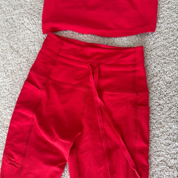 Beyond Yoga Spacedye Tank + Pocket Leggings, Candy Apple Red Matching Set,size S - Picture 7 of 11